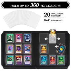 Toploader Binder 9 Pocket for 3"x4" Cards, Holds 360, Trading Card Album, Black - Image 2