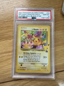 Pokemon TCG Pikachu Birthday Celebrations 25th Anniversary Classic Card PSA 10 - Image 1