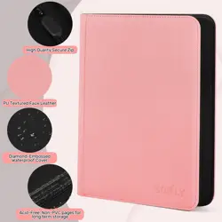 Card Binder 16 Pocket, Zipper Storage for 1024 Cards, Double-Sided, Pink Album - Image 5