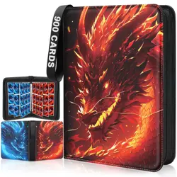 9 Pocket Card Binders | 900 Pockets | Premium Zipper Case | Trading Card Album - Image 1