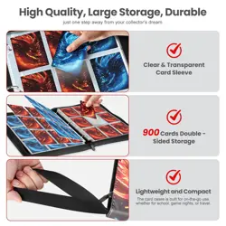 9 Pocket Card Binders | 900 Pockets | Premium Zipper Case | Trading Card Album - Image 4