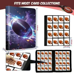Football Card Binder 16 Pocket | 1000+ Cards | Premium PU Cover | Side Loadin... - Image 3