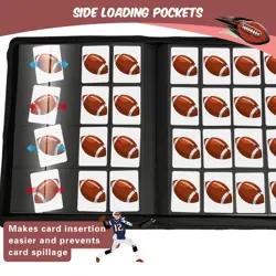 Football Card Binder 16 Pocket | 1000+ Cards | Premium PU Cover | Side Loadin... - Image 5