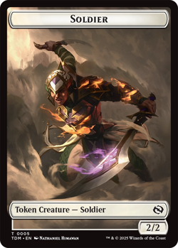 Soldier 2/2 - Soldier 1/1 ~ Token Double Sided NM MTG Mixed Sets - Image 1
