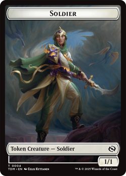 Soldier 2/2 - Soldier 1/1 ~ Token Double Sided NM MTG Mixed Sets - Image 2
