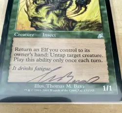 MTG Wirewood Symbiote Insect Artist Signed Thomas M. Baxa 2003 1/1 Card - Image 2