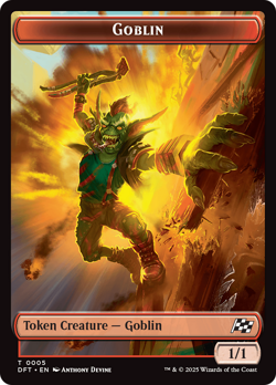 Goblin 1/1 - Warrior 1/1 ~ Token Double Sided NM MTG Mixed Sets - Image 1