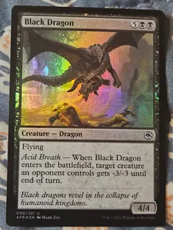 Black Dragon FOIL Forgotten Realms MTG Magic - Image 1