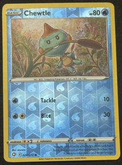Chewtle Reverse Holo - 026/072- Shining Fates Pokemon - Image 1