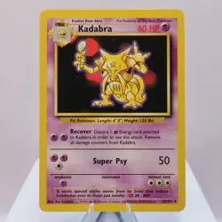 Pokemon TCG - Kadabra 32/102 Base Set Uncommon WOTC 1999 - EXC/NM - Image 2
