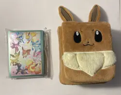 Pokemon Eevee Plush Accessory Pouch, Plush Deck Box And Sleeves (Brand New) - Image 1