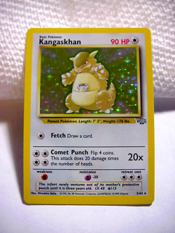 Pokemon TCG KANGASKHAN 90 HP LV. 40 #115 Base Set Holo Rare WOTC 1999 WIZARDS NM - Image 1