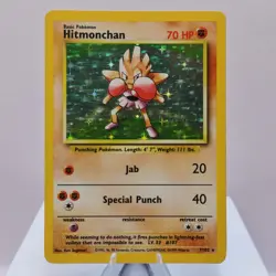 Pokemon TCG - Hitmonchan 7/102 Base Set Holo Rare WOTC 1999 - LP - Image 2