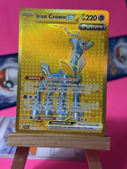 2024 Pokemon Temporal Forces IRON CROWN EX 216/162 Hyper Rare - Image 1