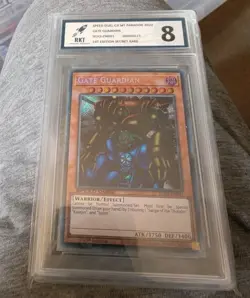 Yugioh Speed Duel Gate Guardian SGX2-END01 1st Edition Secret Rare PSA 8 - Image 1