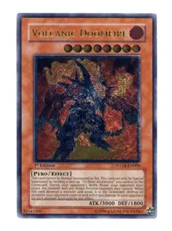 Yugioh! LP Volcanic Doomfire - FOTB-EN008 - Ultimate Rare - 1st Edition Lightly - Image 1