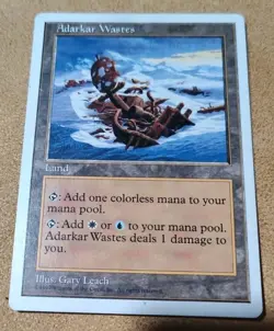 Magic The Gathering Adarkar Wastes Card 1997 5th edition HTF LP - Image 1