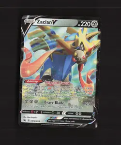 Zacian V SWSH018 Sword & Shield Black Star Promo Holo Pokemon Card LP - Image 1