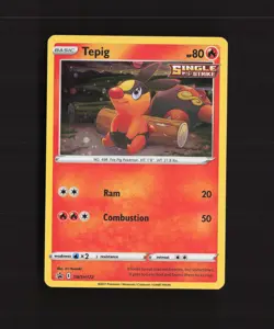 Tepig SWSH172 Sword & Shield Black Star Promo Holo Pokemon Card LP - Image 1