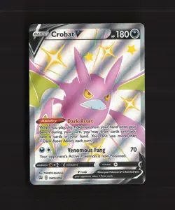 Crobat V SWSH098 Sword & Shield Full Art Black Star Promo Holo Pokemon Card LP+ - Image 1
