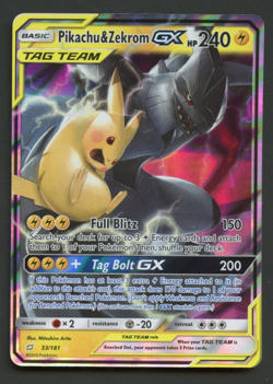 Pikachu & Zekrom 33/181 Sun & Moon Team Up Near Mint Rare Pokemon Card - Image 1
