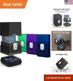 Durable 4-Pack Trading Card Boxes for 100+ Cards with Dice Compartment - Image 1