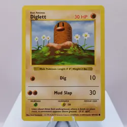 Pokemon TCG - Diglett 47/102 Base Set Common Shadowless WOTC 1999 - MP - Image 2