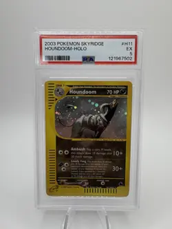 Pokemon 2004 Houndoom h11 Skyridge Holo PSA 5 - Image 1