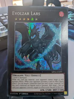 YuGiOh! Evolzar Lars MP24-EN099 Prismatic Secret Rare 1st Ed - Image 1
