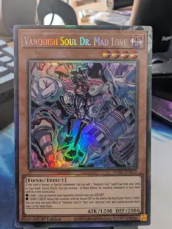 YuGiOh! Vanquish Soul Dr. Mad Love WISU-EN019 Collector's Rare 1st Ed - Image 1