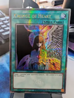 YuGiOh! Change of Heart RA01-EN050 Quarter Century Rare 1st Ed - Image 1