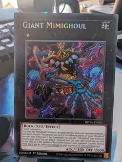 YuGiOh! Giant Mimighoul ROTA-EN093 Secret Rare 1st Ed - Image 1