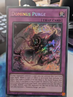 YuGiOh! Dominus Purge INFO-EN078 Secret Rare 1st Ed - Image 1