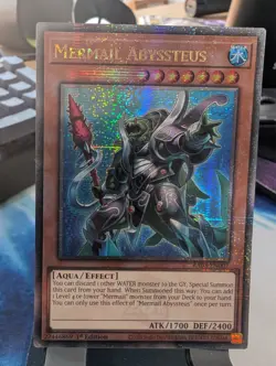 YuGiOh! Mermail Abyssteus RA03-EN007 Quarter Century Rare 1st Ed* - Image 1