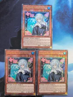 YuGiOh! Ghost Sister & Spooky Dogwood RA03-EN020 1st Quarter Century x 3 PLAYSET - Image 1