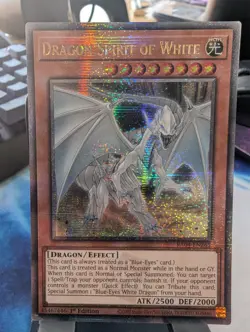 YuGiOh! Dragon Spirit of White RA04-EN265 Quarter Century Rare 1st Ed - Image 1