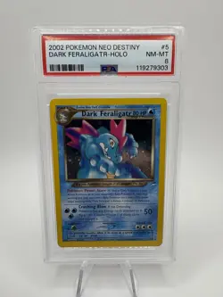 Pokemon Neo Destiny Dark Feraligatr Holo Card 2002 #5/105 PSA 8 - Image 1