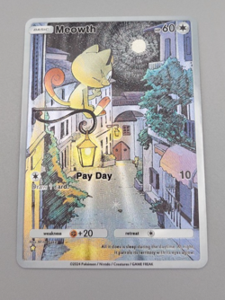 Meowth Custom TCG Pocket Full Art Pokemon Card Holo Shiny Textured - Image 1