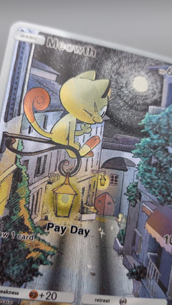 Meowth Custom TCG Pocket Full Art Pokemon Card Holo Shiny Textured - Image 2