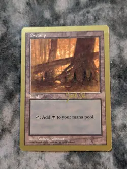 Swamp (Land) Magic The Gathering MTG Gold Border Championship Seattle Aug 1997 - Image 1
