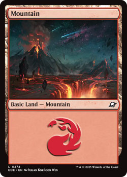 Mountain 0274 ~ **Foil** Land NM MTG Edge of Eternities - Image 1