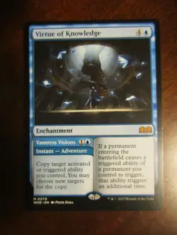 Magic The Gathering Wild's of Eldraine VIRTUE OF KNOWLEDGE MTG 0076 - Image 1