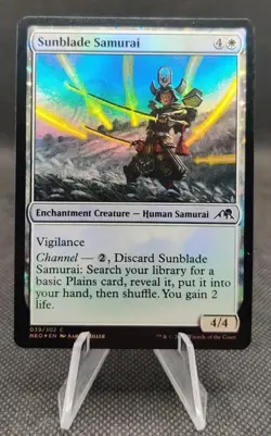 Sunblade Samurai 039/302 FOIL Kamigawa Neon Dynasty MTG Magic The Gathering - Image 1