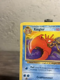 Kingler 38/62 Fossil Regular Uncommon-Vintage-Pokemon TCG-Fast Shipping-MP!! - Image 2