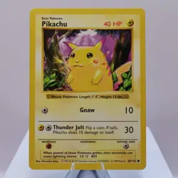 Pokemon TCG - Pikachu 58/102 Base Set Shadowless Red Cheeks WOTC 1999 - EXC - Image 2