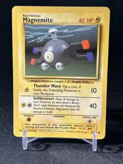 Pokemon TCG Magnemite Base Set Common Unlimited 53/102 1999 Wizards - Image 1