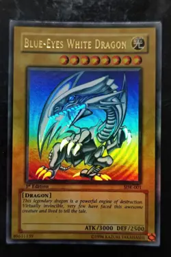 2002 Blue-Eyes White Dragon Holo Ultra Rare YuGiOh SDK-001 1st Edition English - Image 1