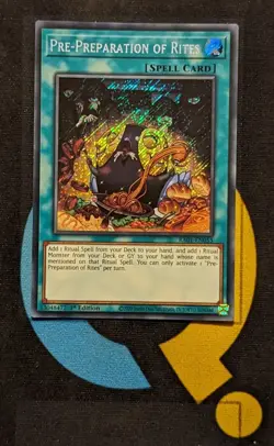 RA01-EN055 Pre-Preparation of Rites Secret Rare 1st Edition YuGiOh Card - Image 1