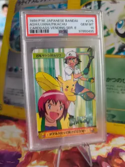 Pokemon Card carddass vending anime Japanese Ash Pikachu Tennis #275 Lua PSA 10 - Image 1