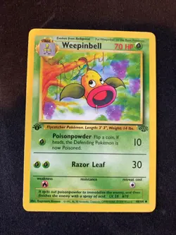 Weepinbell 48/64 1st Edition Jungle Non Holo Pokemon card Near Mint WOTC - Image 1